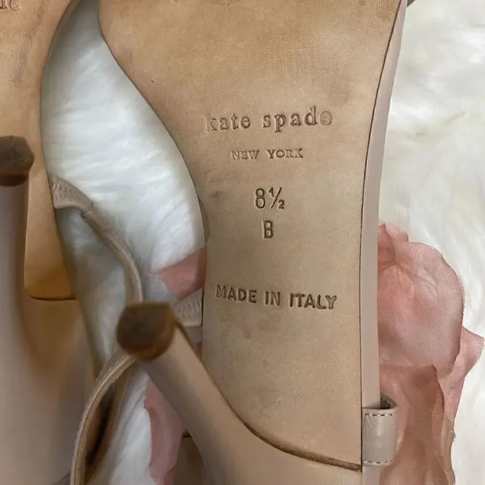 Kate Spade Lavish Powder/ Calf Blush Flower Heel Size 8.5M